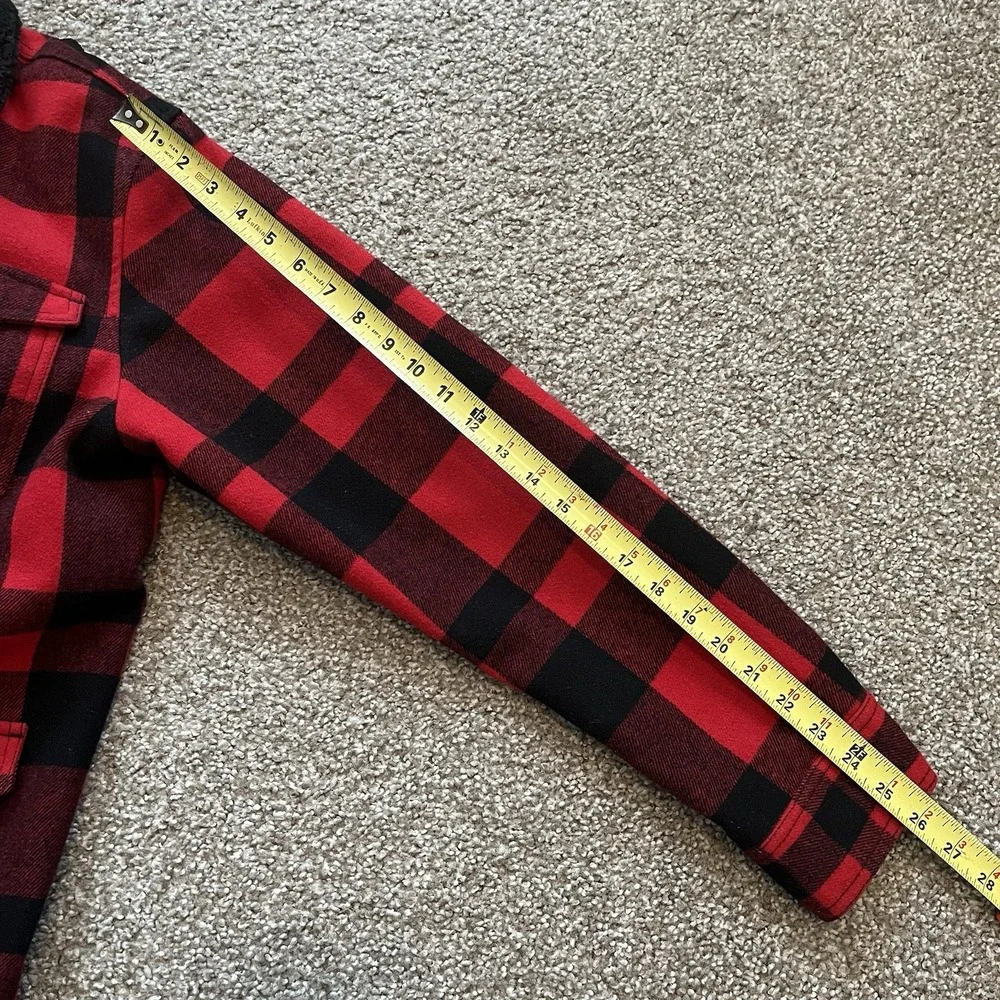 Old Navy Men's M Buffalo Plaid  Jacket‎ Sherpa Lined Chore Utility Wool Blend